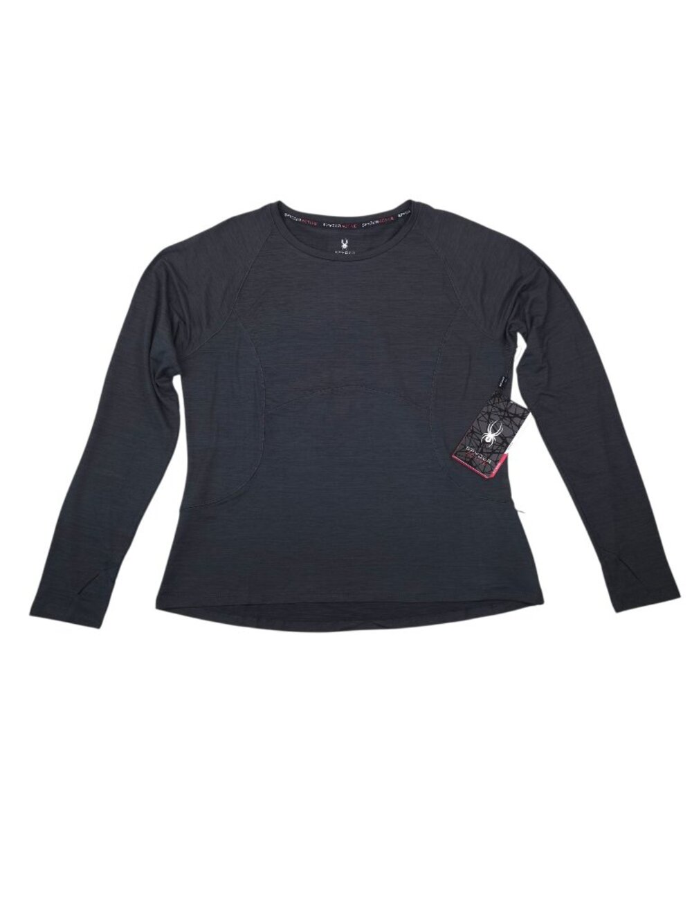 Spyder Active Ladies X-Large Long Sleeve Shirt Thumbhole Slits Zippered Pockets